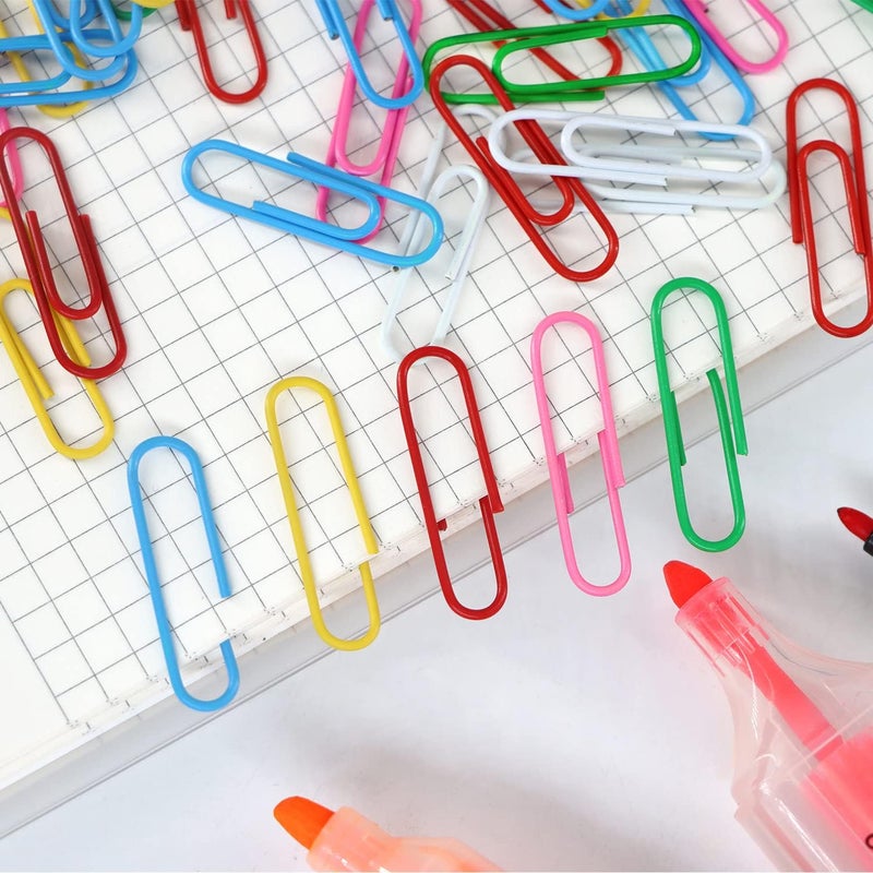 AnutriON Paper Clips, 180 Pack Medium Size Paperclips 1.3 Inch (33mm) Assorted Colored Coated Paper Clips Great for Office School Document Organizing - Image 3